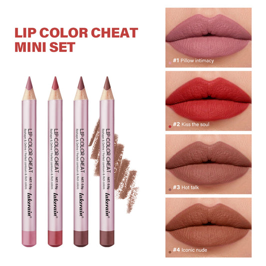4 PCs Matte Lipstick Lip Liner